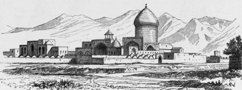 نمای حرم حضرت معصومه در سال 1840م
