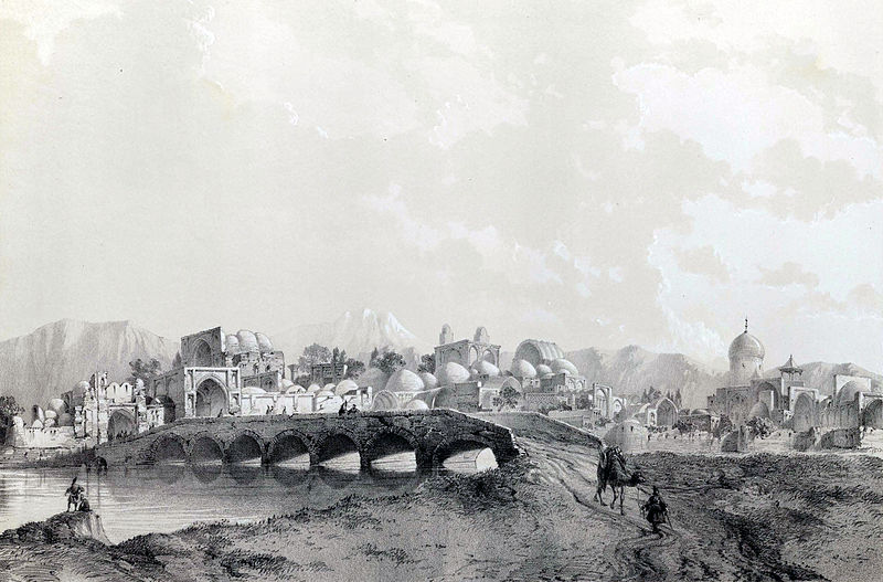 نمایی از شهر قم 1840 م